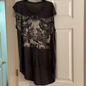 All Saints high low tunic tank with floral design